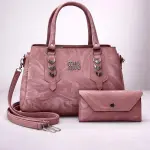 Women's Leather Plain Hand Bag Set