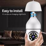 360° Panoramic Security Camera Bulb – WiFi Smart Home Camera HD Indoor Surveillance with Easy Installation (White)
