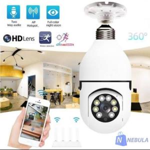 360° Panoramic Security Camera Bulb – WiFi Smart Home Camera HD Indoor Surveillance with Easy Installation (White)